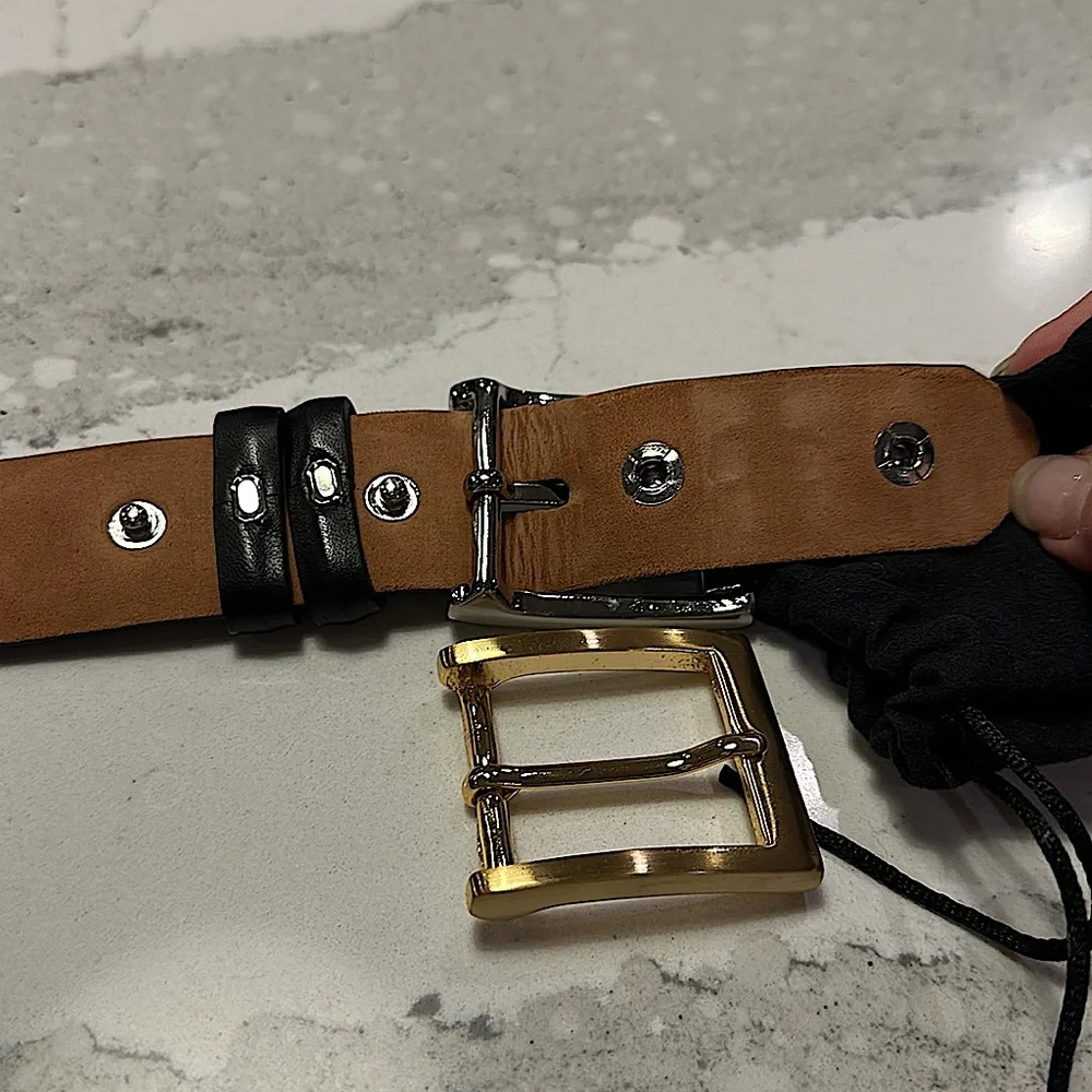 W. Kleinberg Black Leather Belt - Size 34 Men’s - Picture 4 of 7